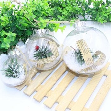 Ansenesna Weihnachtskugeln Zum Befüllen Plastik Transparent Weihnachten Kugeln Durchsichtig Christbaumkugeln Anhänger Weihnachtsbaum Deko - 2
