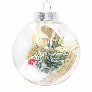 Ansenesna Weihnachtskugeln Zum Befüllen Plastik Transparent Weihnachten Kugeln Durchsichtig Christbaumkugeln Anhänger Weihnachtsbaum Deko - 1