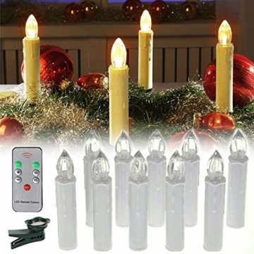 Aufun LED Kerzen 30 Stück Weihnachtskerzen mit Fernbedienung Warmweiß LED Kerzen Outdoor Weinachten LED für Weihnachtsbaum, Weihnachtsdeko, Hochzeitsdeko, Party, Feiertag - 6