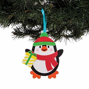 Baker Ross AT240 Weihnachtskugeln Mix & Match Pinguin (6 Stück) Christbaumschmuck Bastelset für Kinder, Sortiert - 2