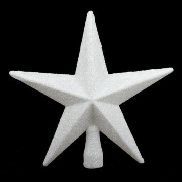 Baumspitze (Weiß Glitter Star 20 cm) - 1