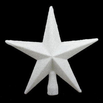 Baumspitze (Weiß Glitter Star 20 cm) - 