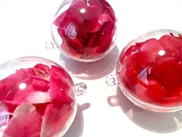 CRYSTAL KING 20 Stück Acrylkugeln 5cm durchsichtige Kugel aufhängen transparent Dekokugel Bastel Set Christbaumkugeln Acrylkugel Weihnachtsbaum-Kugel Teilbar befüllen befüllbare - 5
