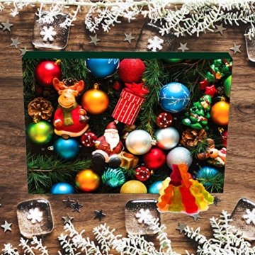 Hallingers 24 Gummibärchen-Adventskalender mit Fruchtsaftbärchen (500g) - Christbaumschmuck (Advents-Karton) - zu Weihnachten Adventskalender - 6