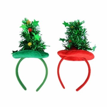 HEALIFTY Weihnachtsbaum Haarband Haarreif Haarreif Christbaumschmuck mit Schmuck für Kinder (grün) - 3