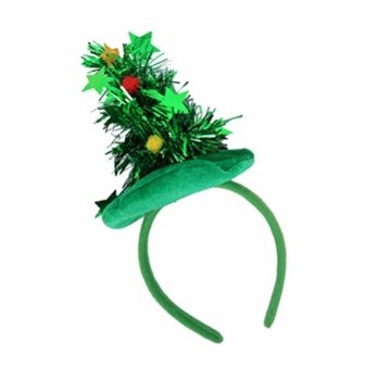 HEALIFTY Weihnachtsbaum Haarband Haarreif Haarreif Christbaumschmuck mit Schmuck für Kinder (grün) - 4