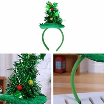 HEALIFTY Weihnachtsbaum Haarband Haarreif Haarreif Christbaumschmuck mit Schmuck für Kinder (grün) - 6