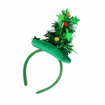 HEALIFTY Weihnachtsbaum Haarband Haarreif Haarreif Christbaumschmuck mit Schmuck für Kinder (grün) - 8