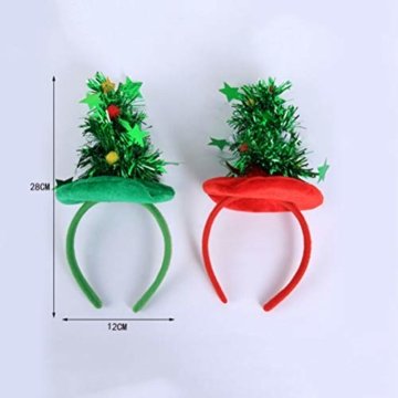 HEALIFTY Weihnachtsbaum Haarband Haarreif Haarreif Christbaumschmuck mit Schmuck für Kinder (grün) - 9