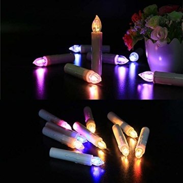 HENGMEI 40er Weihnachtskerzen Christbaumkerzen Christbaumbeleuchtung RGB Flammenlose mit Fernbedienung Weihnachtsbeleuchtung für Weihnachtsbaum, Hochzeit, Partys (40 Stücke) - 5