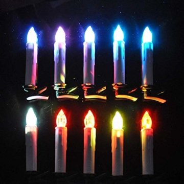 HENGMEI 40er Weihnachtskerzen Christbaumkerzen Christbaumbeleuchtung RGB Flammenlose mit Fernbedienung Weihnachtsbeleuchtung für Weihnachtsbaum, Hochzeit, Partys (40 Stücke) - 6