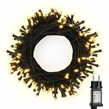 LED Weihnachten Lichterkette, BrizLabs 25M 200er Warmweiß Lichterketten Strombetrieben mit 8 Modi EU Stecker Wasserdicht für Innen Außen Hochzeit Party Haushalt Zimmer Garten Halloween Deko - 1