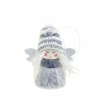 LILIHOT Mini Niedlichen Plüsch Engel Mädchen Weihnachtsbaum Anhänger Ornamente Hauptdekoration Geschenk Lichtern Verkleiden Dekoration Party Niedliche Wolle Puppe Kleine Christbaumschmuck - 1