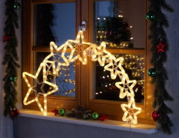 Lunartec Stern mit Schweif: Weihnachtsdeko Kometenschweif mit 120 LEDs, IP44 (Weihnachtsstern mit Schweif) - 4