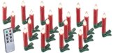 Lunartec Weihnachtskerzen: 20er-Set LED-Weihnachtsbaum-Kerzen mit IR-Fernbedienung, rot (Christbaumkerzen kabellos) - 1