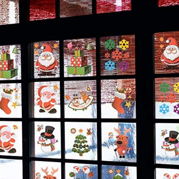 MEJOSER 20pc(10Muster) Weihnachten Fensteraufkleber PVC Fenstersticker Weihnachten Fensterbilder Selbstklebend Weihnachtssticker Tür Aufkleber WandtatttooFensterdeko Weihnachtsdeko - 2