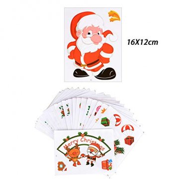 MEJOSER 20pc(10Muster) Weihnachten Fensteraufkleber PVC Fenstersticker Weihnachten Fensterbilder Selbstklebend Weihnachtssticker Tür Aufkleber WandtatttooFensterdeko Weihnachtsdeko - 3