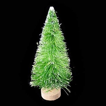 MEJOSER 30 Stück 4 Größen Künstlicher Weihnachtsbaum Miniatur Klein Tisch Christmasbaum Mini Grün Tannenbaum mit Schnee-Effek Mini Weihnachts Baum Dekoration Geschenk Tischdeko, DIY, Schaufenster - 5