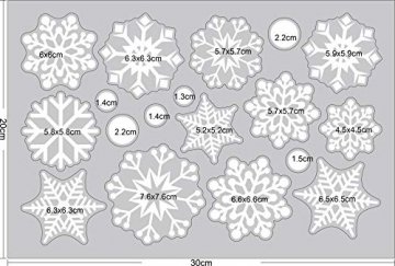 Ptsaying 275 stücke 10 blätter Weihnachten fensterbilder, Weihnachtsmann und Elch Aufkleber, Schneeflocken Fensterbild mit Weihnachtsmann Elk Abnehmbare Weihnachten Aufkleber Fenster - 11