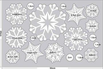 Ptsaying 275 stücke 10 blätter Weihnachten fensterbilder, Weihnachtsmann und Elch Aufkleber, Schneeflocken Fensterbild mit Weihnachtsmann Elk Abnehmbare Weihnachten Aufkleber Fenster - 5