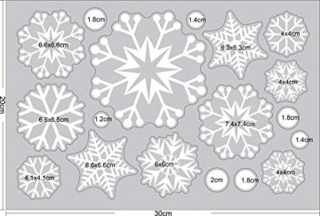 Ptsaying 275 stücke 10 blätter Weihnachten fensterbilder, Weihnachtsmann und Elch Aufkleber, Schneeflocken Fensterbild mit Weihnachtsmann Elk Abnehmbare Weihnachten Aufkleber Fenster - 5