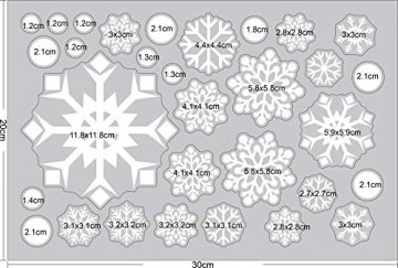 Ptsaying 275 stücke 10 blätter Weihnachten fensterbilder, Weihnachtsmann und Elch Aufkleber, Schneeflocken Fensterbild mit Weihnachtsmann Elk Abnehmbare Weihnachten Aufkleber Fenster - 8