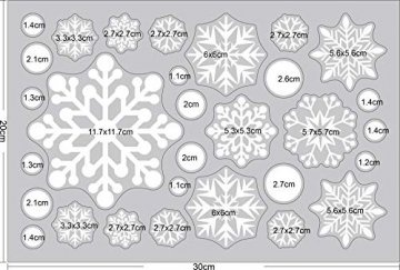 Ptsaying 275 stücke 10 blätter Weihnachten fensterbilder, Weihnachtsmann und Elch Aufkleber, Schneeflocken Fensterbild mit Weihnachtsmann Elk Abnehmbare Weihnachten Aufkleber Fenster - 9