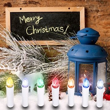 SunJas 10/20/30 er Weihnachten Kerzen RGB, kabellose Farbwechsel Weihnachtskerzen mit Fernbedienung, Weihnachtsbeleuchtung, LED Kerzen in 3 verscheidene Blinkeffekt, für Weihnachtsbaum - 3