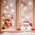 Tuopuda Weihnachten Schneeflocken Fenster Deko Weihnachtsmann Elch Stick 42 Schneeflocken Aufkleber Statisch Fensterbilder - 4