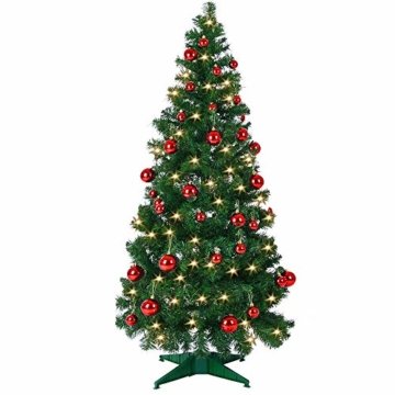 Weihnachtsbaum 150 cm Ständer LED Lichterkette Pop Up künstlicher Tannenbaum Christbaum Baum Tanne Weihnachten Grün PVC - 1