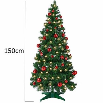 Weihnachtsbaum 150 cm Ständer LED Lichterkette Pop Up künstlicher Tannenbaum Christbaum Baum Tanne Weihnachten Grün PVC - 6