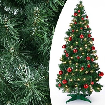 Weihnachtsbaum 150 cm Ständer LED Lichterkette Pop Up künstlicher Tannenbaum Christbaum Baum Tanne Weihnachten Grün PVC - 7