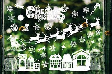 Weihnachtsdeko Fenster, Weihnachten Fensterbilder, Weihnachten Fenstersticker Fensteraufkleber PVC Fensterdeko Selbstklebend, für Türen Schaufenster Vitrinen Glasfronten Deko - 7