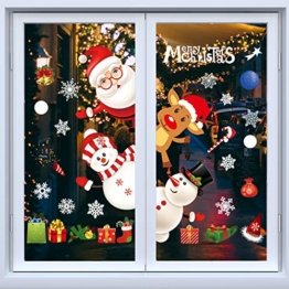 Weihnachtsdeko Fenster, Weihnachten Fensterbilder, Weihnachten Fenstersticker Fensteraufkleber PVC Fensterdeko Selbstklebend, für Türen Schaufenster Vitrinen Glasfronten Deko - 1