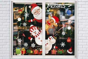 Weihnachtsdeko Fenster, Weihnachten Fensterbilder, Weihnachten Fenstersticker Fensteraufkleber PVC Fensterdeko Selbstklebend, für Türen Schaufenster Vitrinen Glasfronten Deko - 7