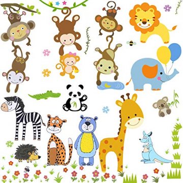 Wimaha Fenstersticker Tiere Fensterfolien Fensterdeko Fensterbilder Fensteraufkleber für Wohnzimmer Schlafzimmer Kinderzimmer,30x40cm - 5