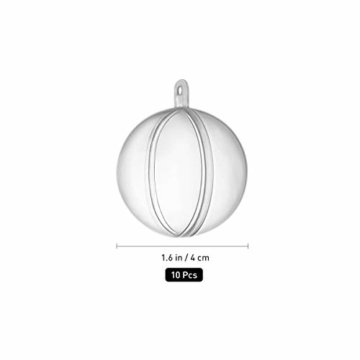 WINOMO 10 x Weihnachtskugeln Transparent Kugel zum Befüllen mit Aufhängeöse 4CM - 8