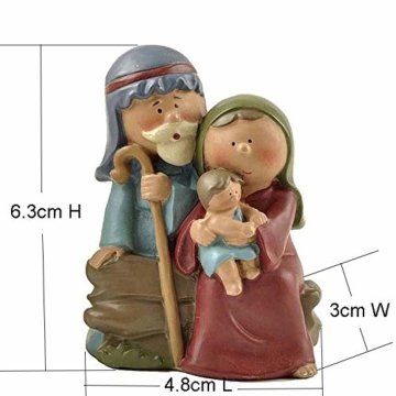 AIJOAN-BJ Tierfiguren & Tierstatuen Statuen Dekoration Polyresin Jesus Heilige Familie Mini Jesus Geboren Krippe Figur 2.48