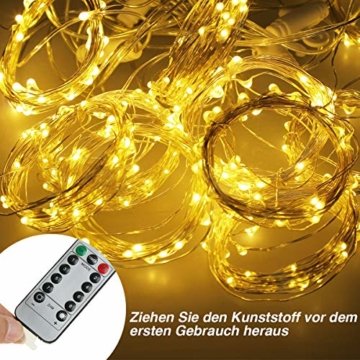 Anpro LED USB Lichtervorhang 3m x 3m, 300 LEDs USB Lichterkettenvorhang mit 8 Lichtmodelle für Partydekoration deko schlafzimmer, Innenbeleuchtung, Warmweiß - 4