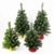 artplants.de Mini Weihnachtsbaum WARSCHAU, grün, rot, 60cm, Ø 40cm - Plastik Tannenbaum - 2