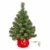 artplants.de Mini Weihnachtsbaum WARSCHAU, grün, rot, 60cm, Ø 40cm - Plastik Tannenbaum - 1