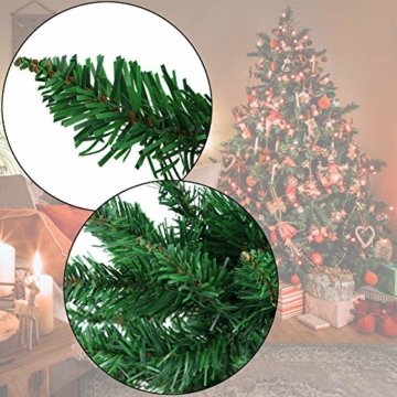 BB Sport Christbaum Weihnachtsbaum PVC Tannenbaum Künstlich Standfuß Klappsystem, Farbe:Mittelgrün, Höhe:150 cm - 9