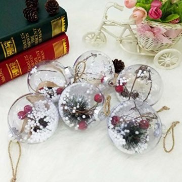 BESTOYARD Weihnachtskugel mit Tannenzapfen Beeren Klar Schneekugel Design Weihnachatsbaum Anhänger Weihnachtsbaumschmuck 5 Stück - 5