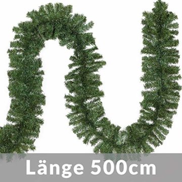 Casaria Weihnachtsgirlande I 5m I 100 LED's I In- & Outdoor I Tannengirlande Tannenzweiggirlande Weihnachtsdeko - 2