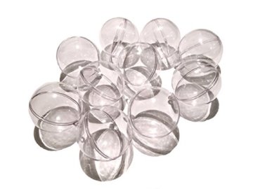 CRYSTAL KING 20 Stück Acrylkugeln 6cm Durchmesser durchsichtige Kugel aufhängen transparent Dekokugel Bastel Set Acrylkugel Weihnachtsbaum-Kugel Teilbar befüllen befüllbare - 8