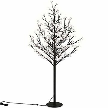 Deuba Kirschblütenbaum 200 LED | 180cm I Fernbedienung I Timer I 8 LeuchtmodiI Lichterbaum Indoor Outdoor | Warmweiß - 1