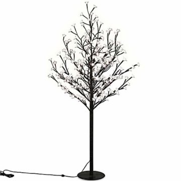 Deuba Kirschblütenbaum 200 LED | 180cm I Fernbedienung I Timer I 8 LeuchtmodiI Lichterbaum Indoor Outdoor | Warmweiß - 1