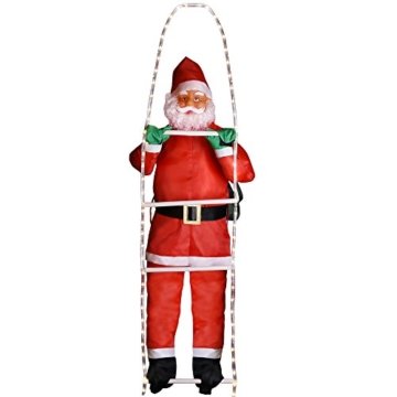 Deuba LED Weihnachtsmann auf Leiter XXL 240cm für In-/Outdoor 8 Leuchtfunktionen Santa Claus Nikolaus Weihnachten - 3