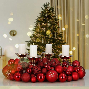 Deuba Weihnachtskugeln 103 Set Rot Aufhänger Christbaumschmuck Christbaumkugeln Weihnachtsbaumkugeln Weihnachtsbaumschmuck - 