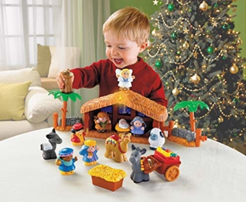 Fisher-Price J2404 - Little People Weihnachtskrippe Geschenkset, mit 12 Figuren und 5 Zubehörteilen, ab 12 Monaten - 2